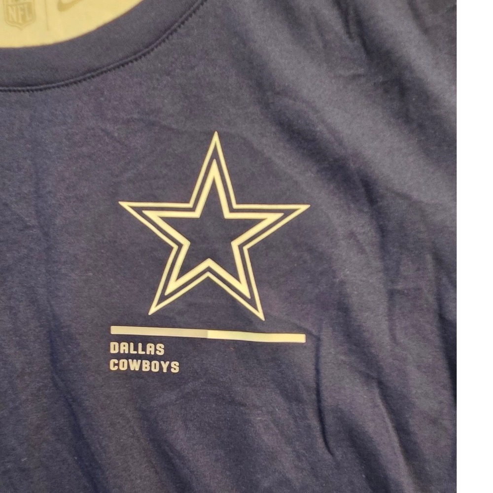 Nike Dallas Cowboys T-Shirt Womens Size M Blue New NFL Dri-FIT Colorblock Star - Picture 2 of 8